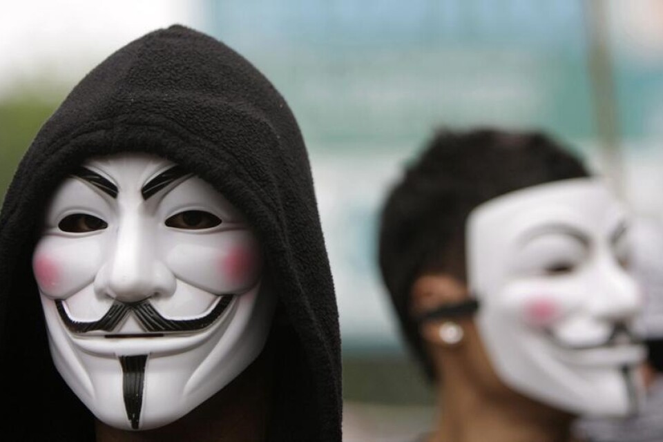 Gruppen Anonymous har ingen hierarki eller ledare. Ingen medlem har ännu gett sig till känna. Deras varumärke är Guy Fawkes-masken som fick stor spridning genom Hollywood-filmen V för Vendetta.