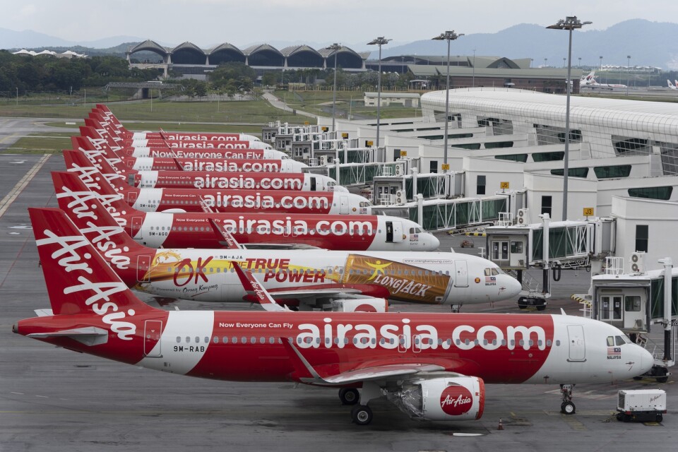 Air Asia X är långdistansdelen av Air Asia. Arkivbild från Sepang, Malaysia.
