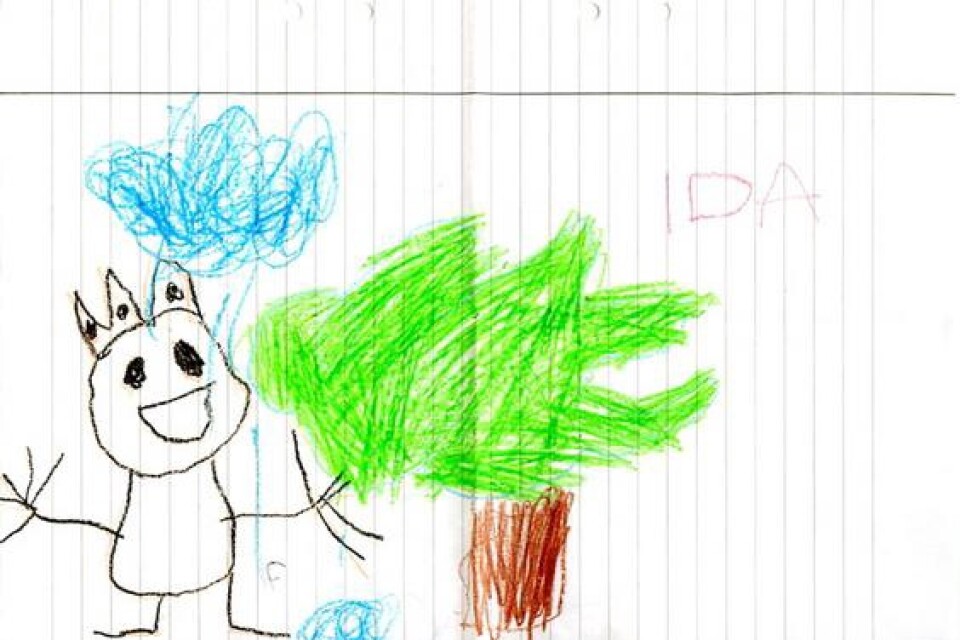 Se så fint femåriga Ida ritar.