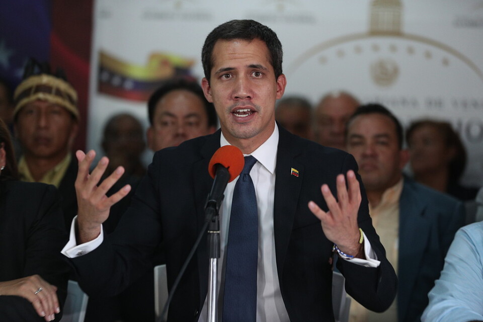Venezuelas oppositionsledare Juan Guaidó, som även utnämnt sig till tillfällig president.