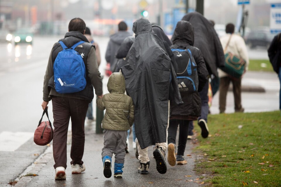 Asylsökande på Jägersrovägen i Malmö 2015, då svensk flyktingpolitik i ett slag förändrades.
