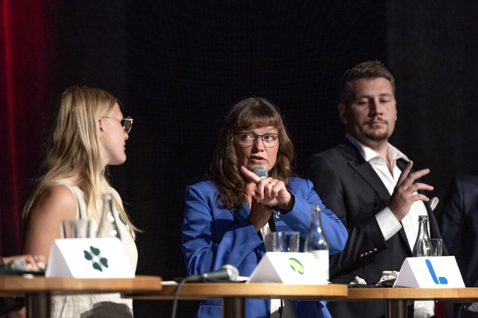 Att Anna Svalander (L) (i mitten) och Andreas Exner (SD) tycker olika i många frågor framgick tydligt under BT: s slutdebatt strax före valet. Till vänster Linnea Kläth (MP).