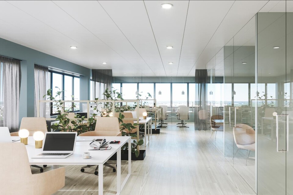 Fyra våningar i ICON Växjö kommer att fyllas av kontorsplatser.