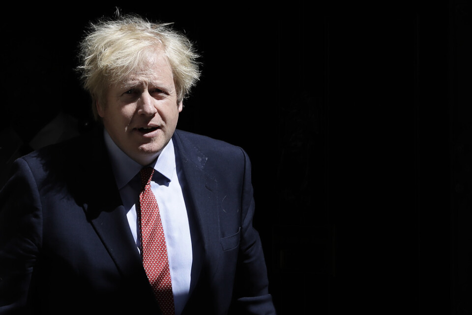 Storbritanniens premiärminister Boris Johnson utanför 10 Downing Street i onsdags.
