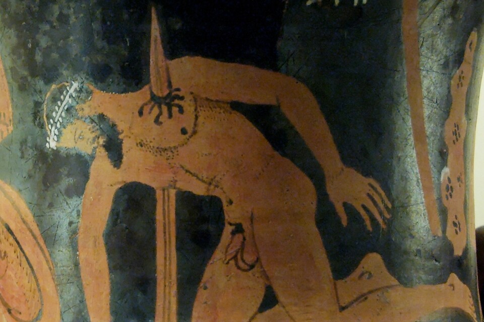 Aias självmord. Motiv från ett etruskiskt kärl, cirka 400 före Kristus.