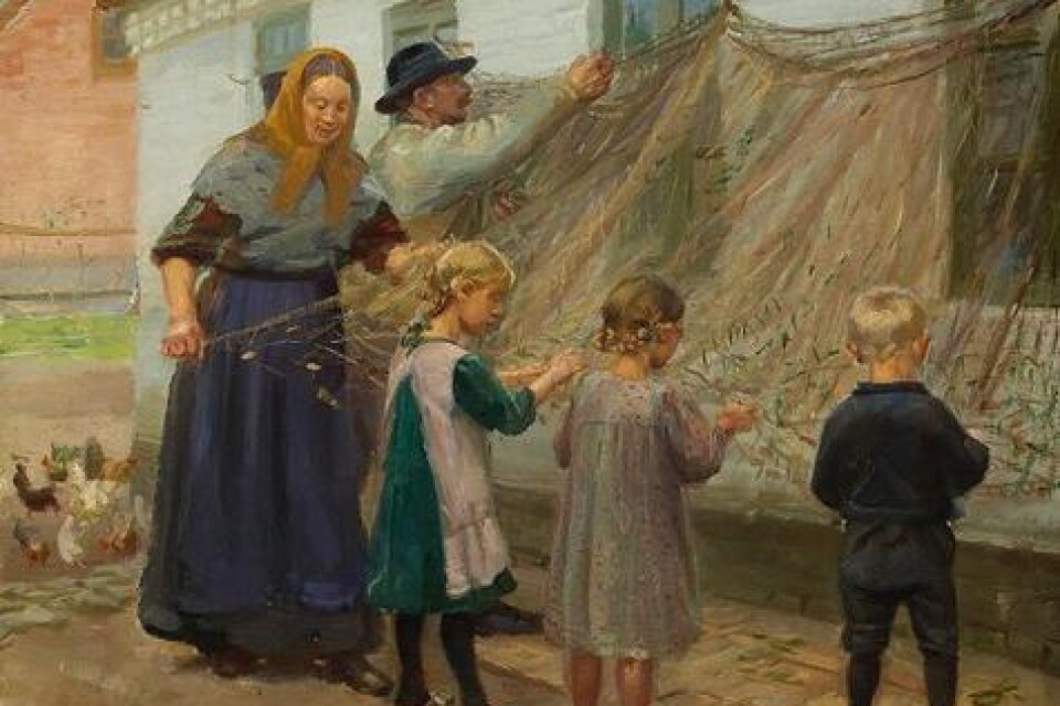 Anna Ancher: "Garnen görs i ordning" (1911)