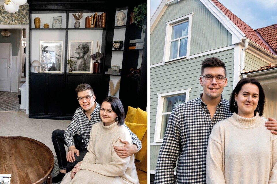 Carl Jonasson och Linn Svensson hittade drömhuset i Gröndal – men det har varit en lång väg att få i ordning alla rum som de vill ha dem.