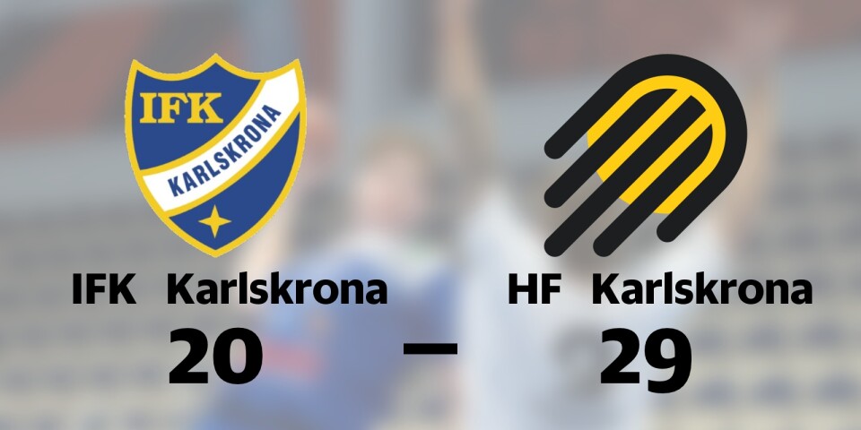 IFK Karlskrona förlorade mot HF Karlskrona