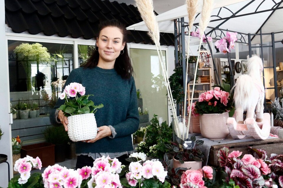 Det blir populärt med färg i vår, menar floristen Emma Sandell. I sin butik Blomsterverkstan har hon lyft fram rosa som en av trendfärgerna.