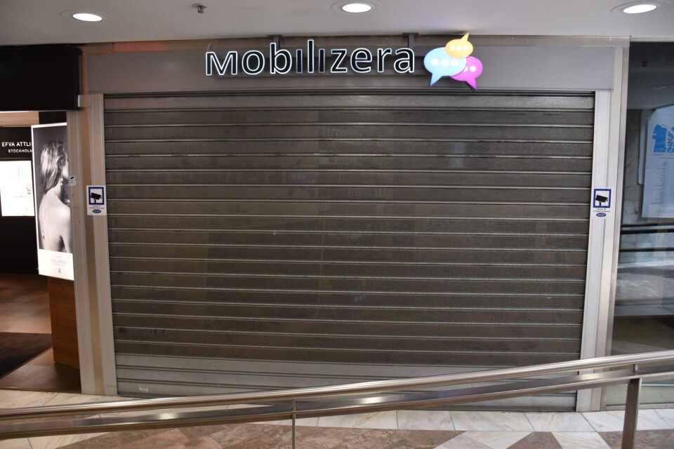 Mobilåterförsäljaren Mobilizera i Galleria Wachtmeister försätts i konkurs.