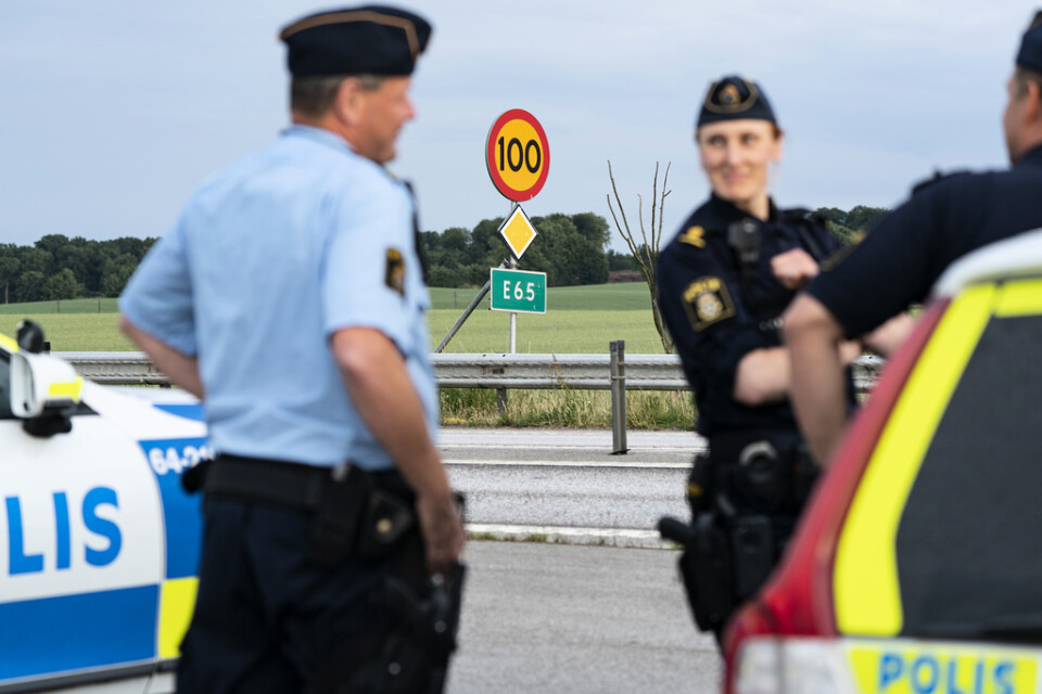 Polisen har stärkt bevakningen utmed E65 mellan Ystad och Malmö efter den senaste tidens stenkastning mot främst danskregistrerade fordon. Arkivbild.