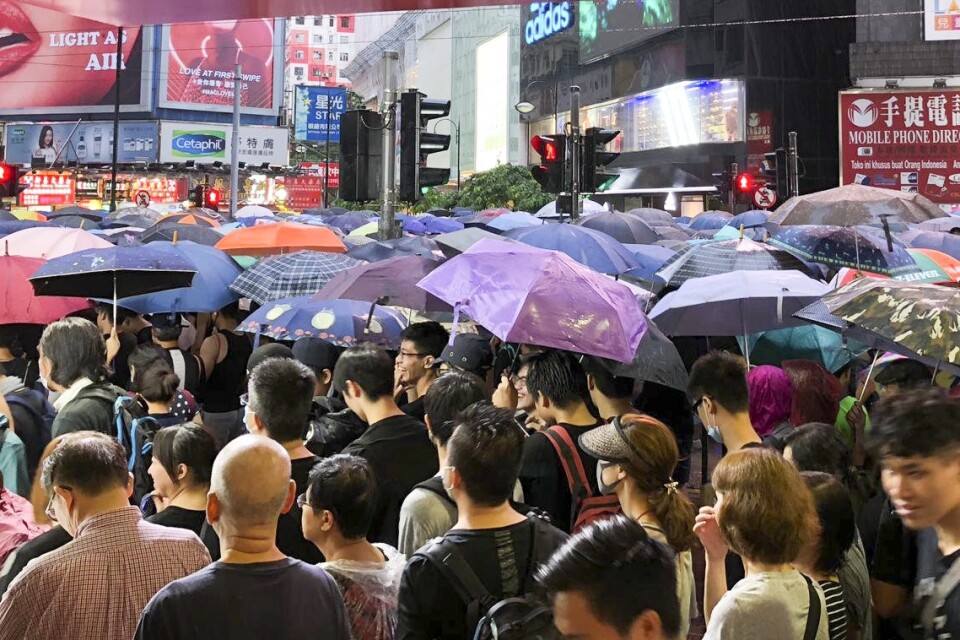 Under 2019 anordnades stora protester i Hongkong mot ökat inflytande från Fastlandskina. Arkivbild.