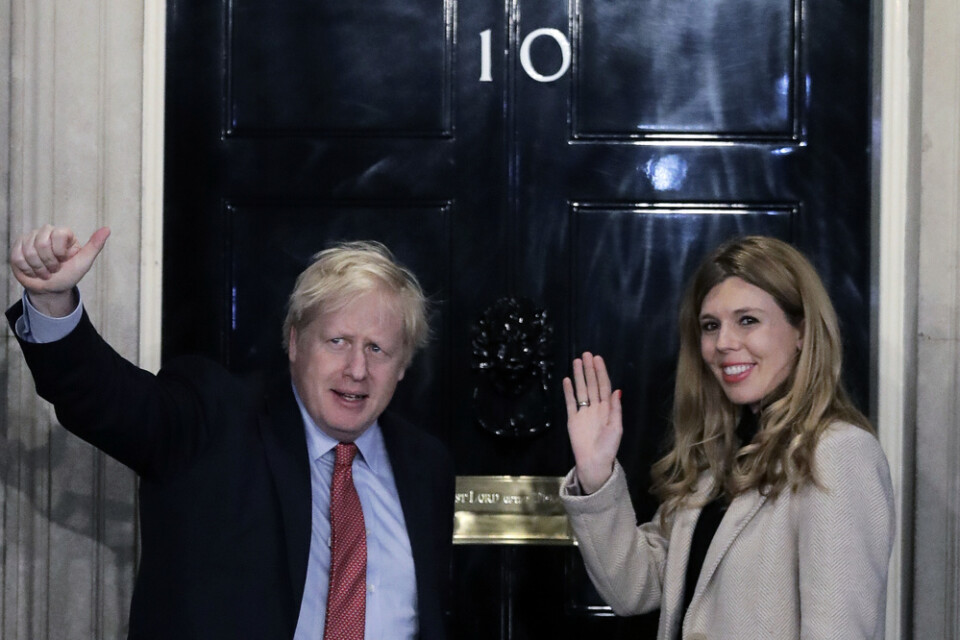 Storbritanniens premiärminister Boris Johnson och sambon Carrie Symonds väntar barn. Arkivbild.