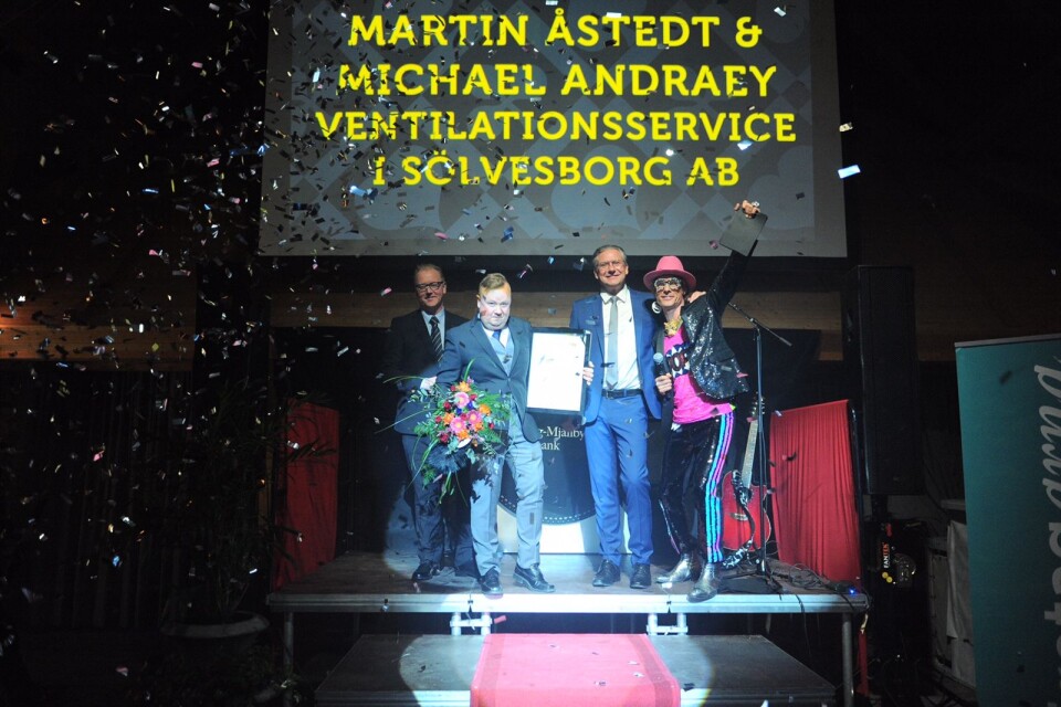 Martin Åstedt och Michael Andraey Ventilationsservice utsågs till årets nyföretagare.