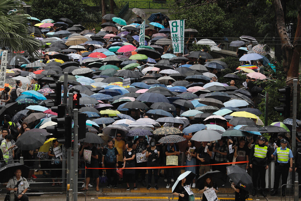 Demonstranter i Hongkong.