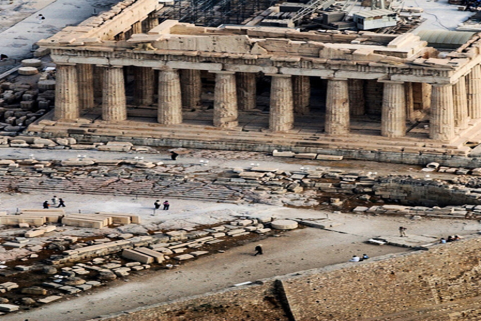 Templet Parthenon, på Akropolis i Aten, började byggas 447 f|Kr. I dag ett världsarv. Men finns det tid för det antika Grekland i historieämnet? Arkivbild.
