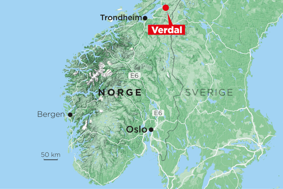 Olyckan inträffade i Verdal, norr om Trondheim.