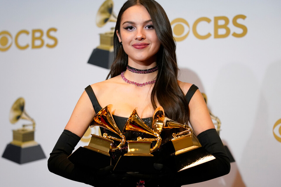 Olivia Rodrigo gick hem med tre grammystatyetter vid årets gala i Las Vegas. Arkivbild.