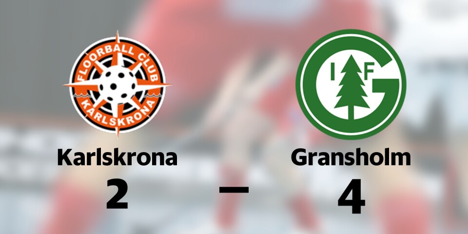 FBC Karlskrona förlorade mot Gransholms IF