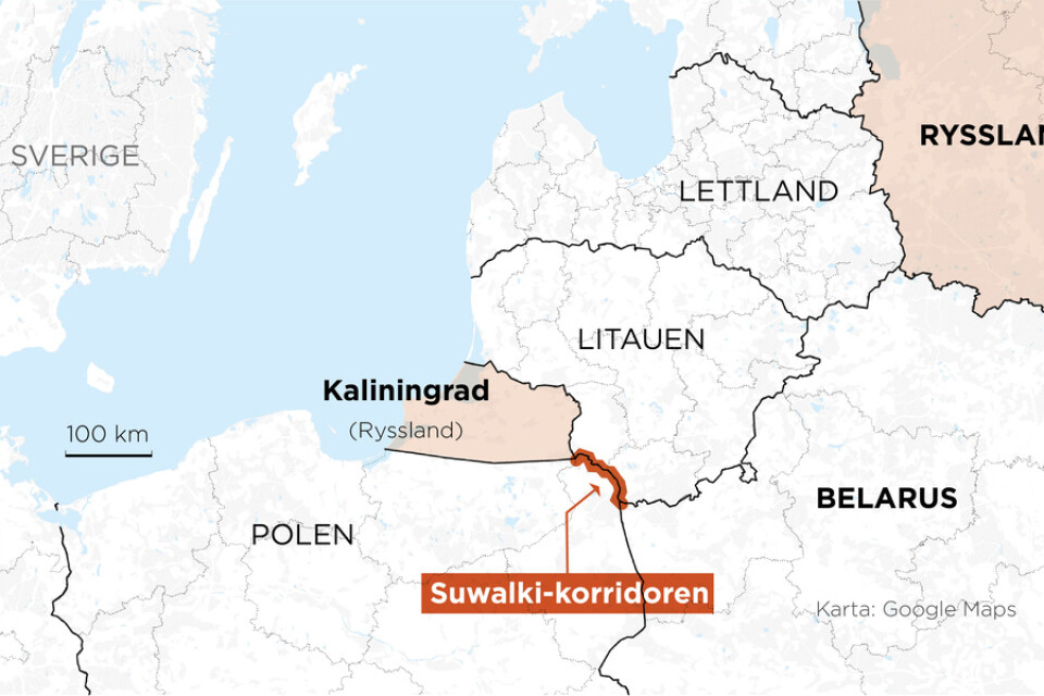 Korridoren mellan ryska Kaliningrad och Belarus går längs gränsen mellan Natoländerna Litauen och Polen.