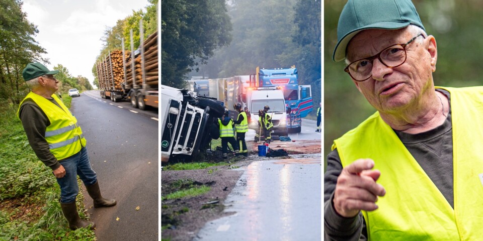 Dubbla lastbilsolyckor – ny asfalt på 23:an såphal: ”Hon hade änglavakt”
