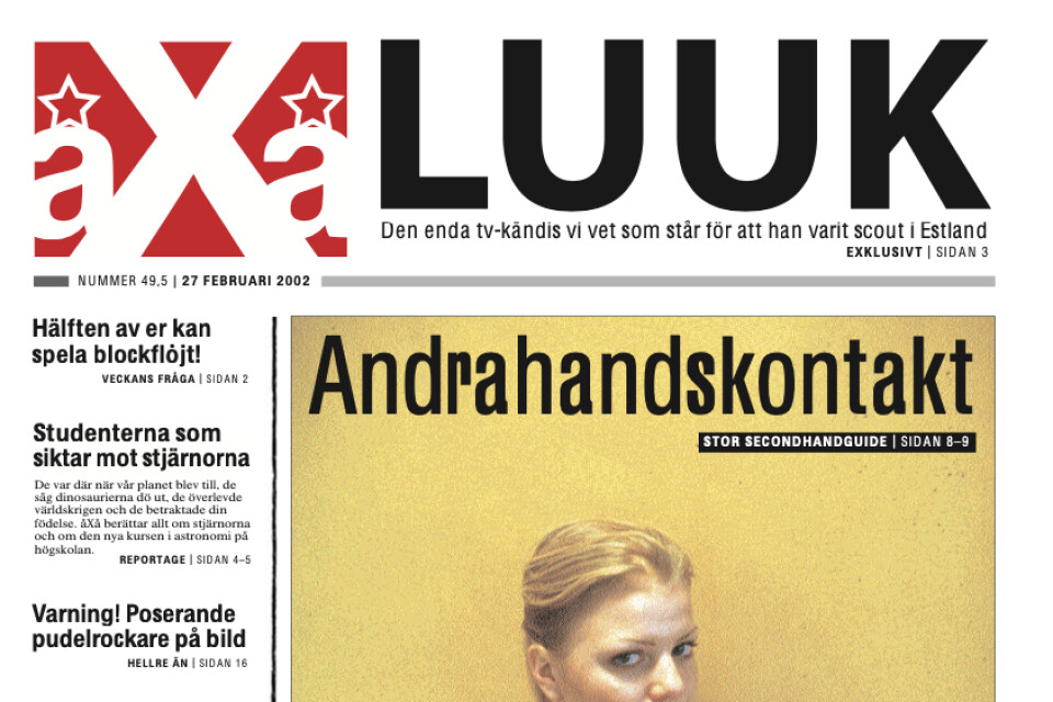 Så här kunde ett omslag av åxå-bilagan se ut år 2002. En helt otrolig rubrik om Kristian Luuk, som synes.