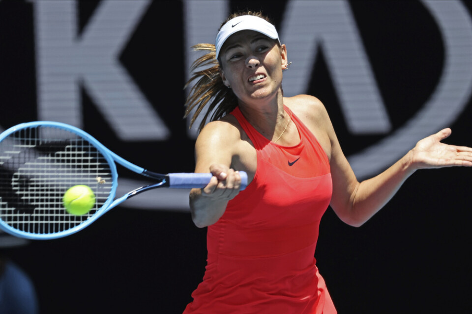 Maria Sjarapova i förlustmatchen i Australian Open.