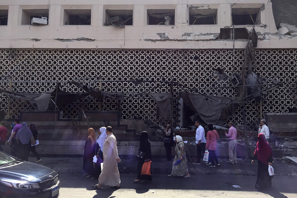 Platsen för måndagens explosion i Kairo. Arkivbild.