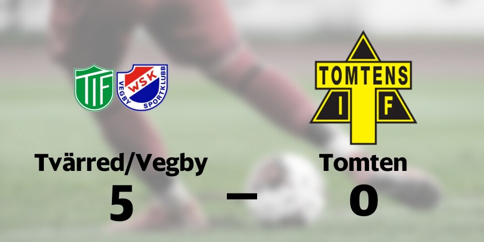 Tvärred/Vegby vann efter fem matcher i rad utan seger