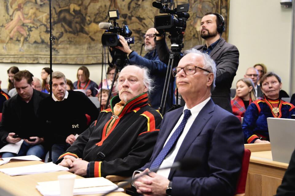 Matti Blind Berg, Girjas samebys ordförande, och advokat Peter Danowsky, som har företrätt Girjas i rättsprocessen.