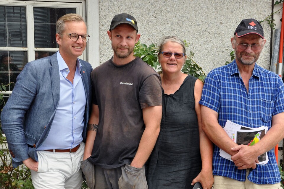 Näringsminister Mikael Damberg, Joakim Olsson. Annika Olsson och Jörgen Olsson.