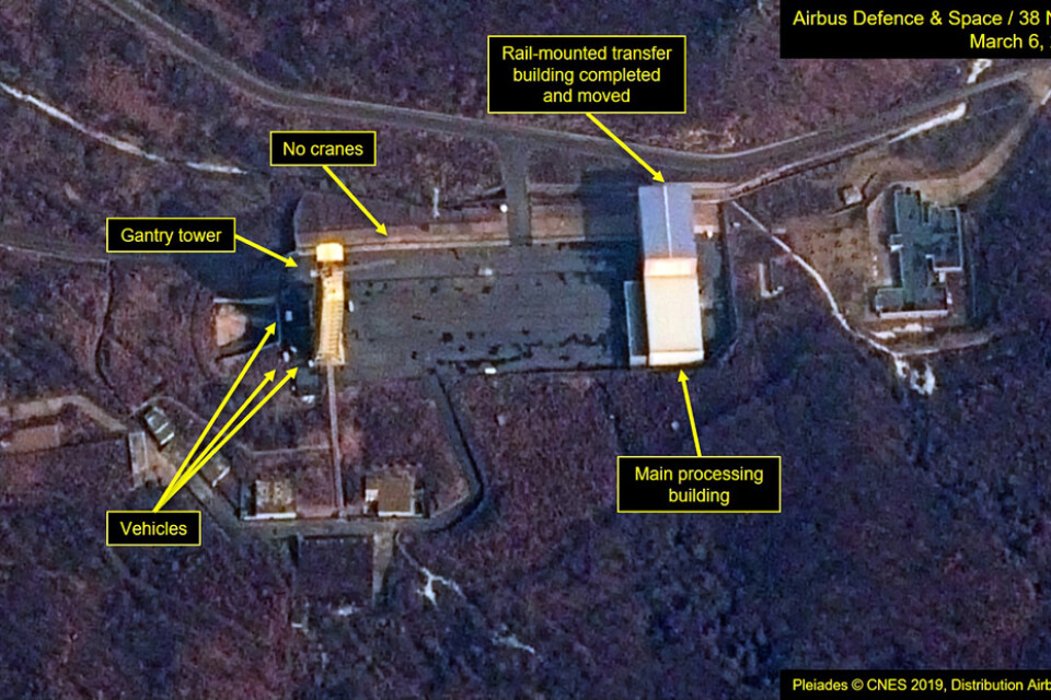 En satellitbild från i mars som visar Sohae i Nordkorea.
