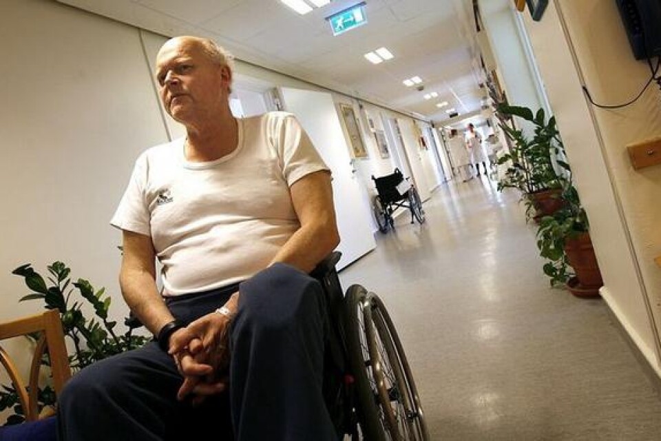 Bengt Kronvall är den enda patient som flyttats två gånger från Trelleborg till Malmö till följd av strejken. Bild: Tomas Nyberg