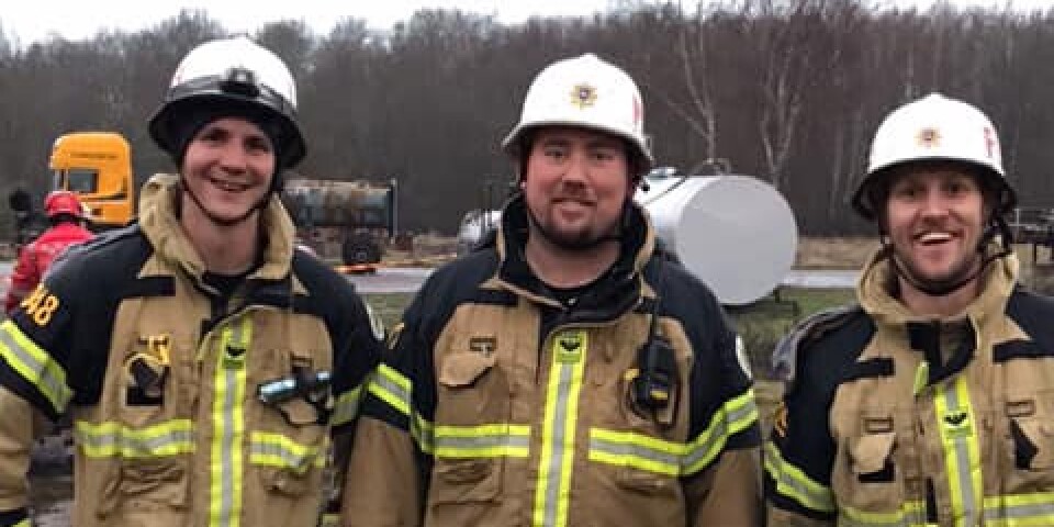 Öland får tre nyutbildade brandmän: Daniel Brickman, David Jessen och Simon Bogefors.