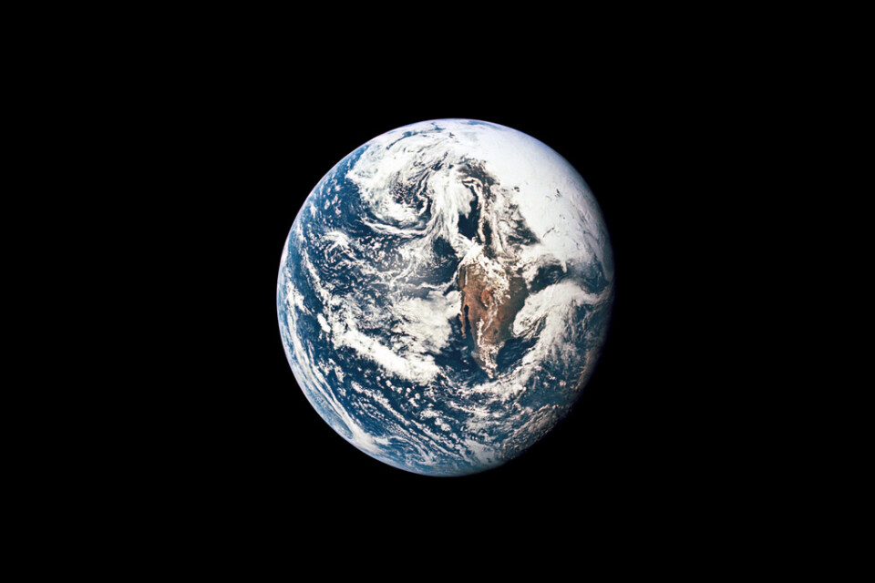En klassisk bild av jorden tagen från Apollo 10 år 1969.