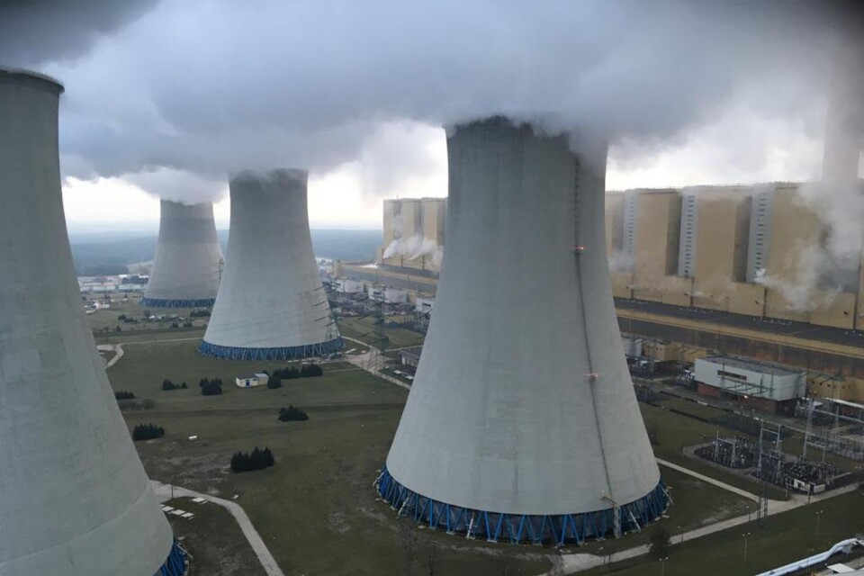 Kolkraftverk i den polska staden Belchatow där Greenpeace genomfört en protestaktion mot landets kolförbrukning. Arkivbild.