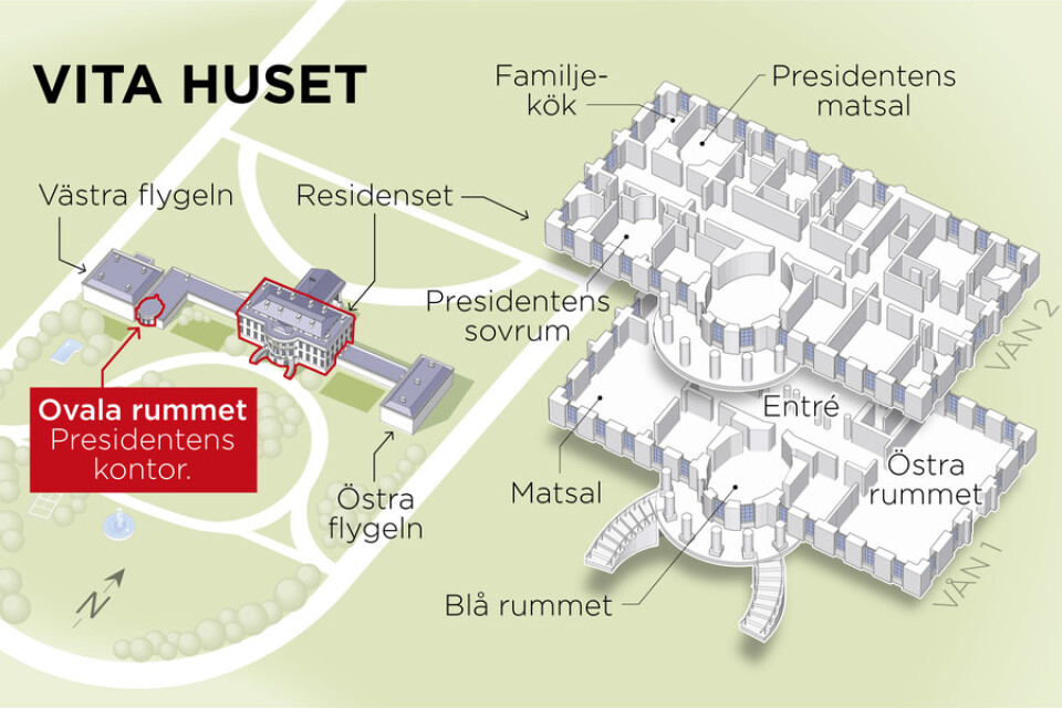 Grafik som visar presidentens residens.