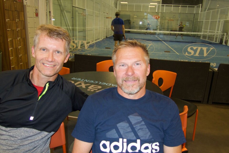 Nicklas ”Liatorparn” Persson (till höger), som spelade i både i Öster och Helsingborgs IF i fotbollens allsvenska, och Stefan Eriksson.