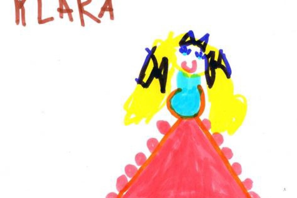 Klara Ek, 6 år, Lyckebo förskola i Ystad har målat en flicka.
