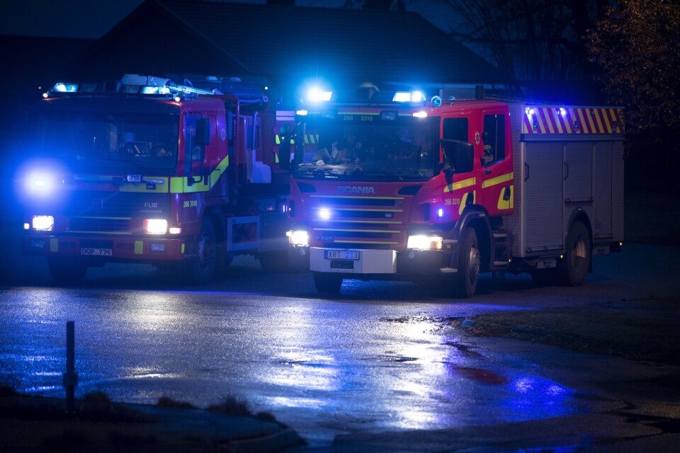 Emergency services at a previous incident. Stock image.