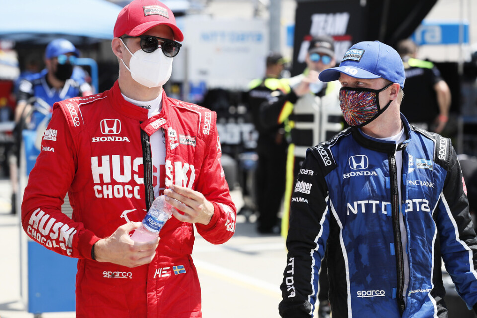 Svenskduon Marcus Ericsson, vänster, och Felix Rosenqvist, är redo för den klassiska racingtävlingen Indy 500. Arkivbild.