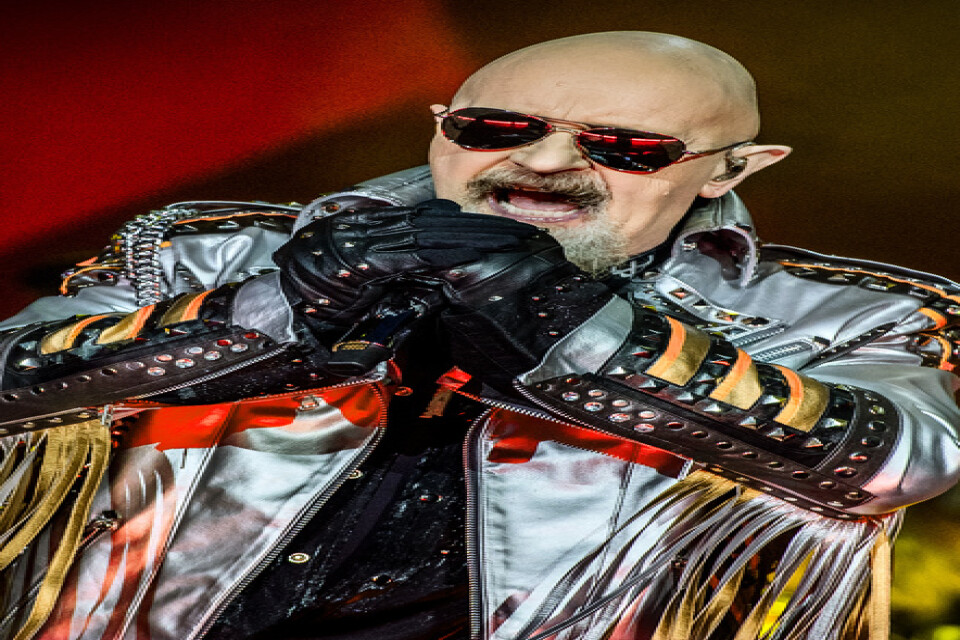 Judas Priests sångare Rob Halford på Sweden Rock 2018. Arkivbild.
