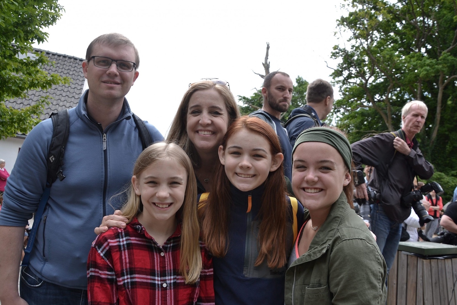 Terri Rayer från Texas med döttrarna Kelsey, Shelby och Emily Rayer och kusinen Daniel Pamp från Svedala.