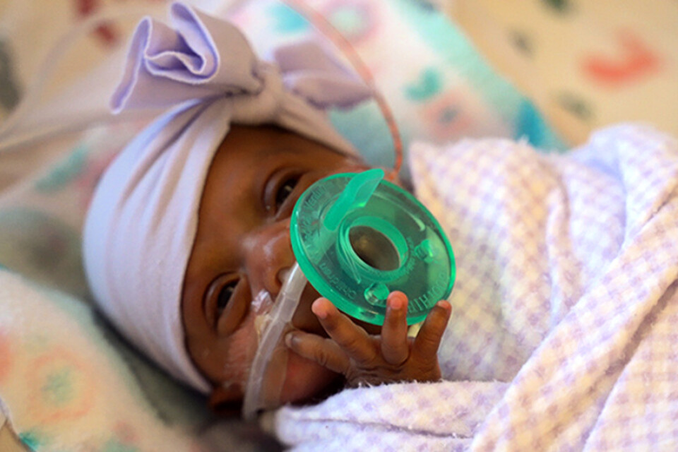 Lilla Saybie sägs vara det minsta barn i världen som överlevt. Hon vägde 245 gram vid födseln. Arkivbild.