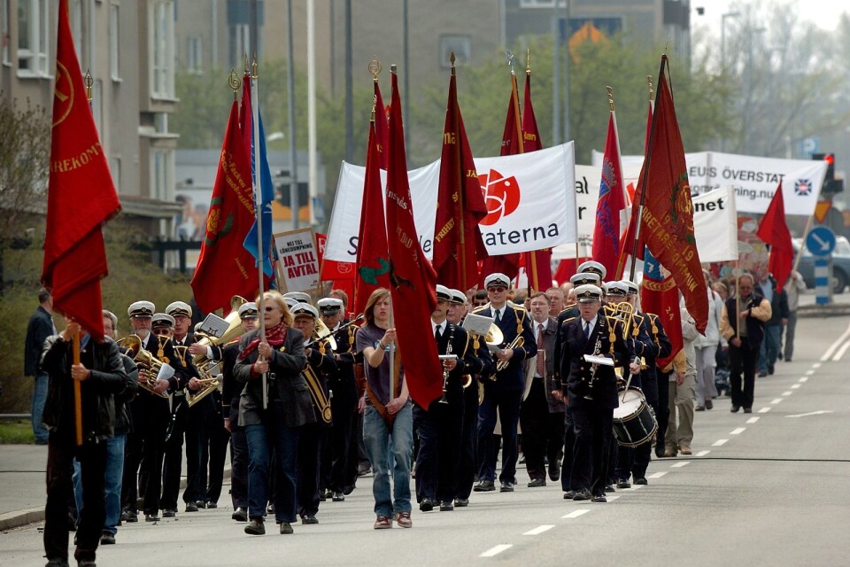 Since 1890, 1st May is the labour movement's own day, with demonstrations, red flags and speeches. Here in Kristianstad.